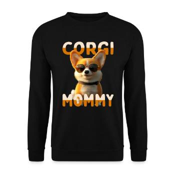 Corgi Mommy Hund Mama Corgis Muttertag Welsh Corgi - Unisex Pullover - Schwarz - Vorne - Alina (178cm) & Michal (187cm)
