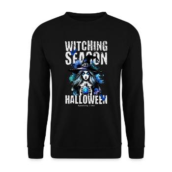 Witching Season Hexe Halloween - Unisex Pullover - Schwarz - Vorne - Alina (178cm) & Michal (187cm)