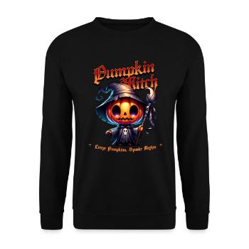 Pumpkin Witch Halloween - Unisex Sweatshirt - black - Front - Alina (178cm) & Michal (187cm)