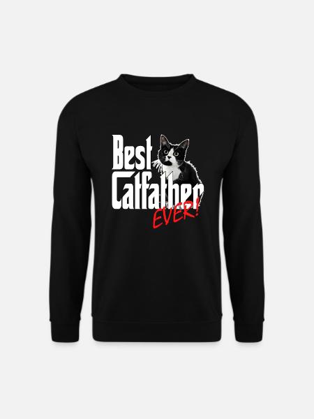 Cat Dad Best Catfather Ever Crazy Cat Father Kitty - Unisex Pullover - Schwarz