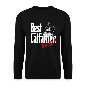 Chat Papa Meilleur Catfather Jamais Fou Chat Père Kitty - Sweat-shirt Unisexe - noir - Devant - Alina (178cm) & Michal (187cm)