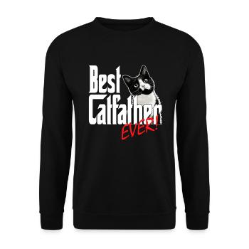 Chat Papa Meilleur Catfather Jamais Fou Chat Père Kitty - Sweat-shirt Unisexe - noir - Devant - Alina (178cm) & Michal (187cm)