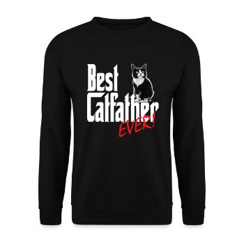 Chat Papa Meilleur Catfather Jamais Fou Chat Père Kitty - Sweat-shirt Unisexe - noir - Devant - Alina (178cm) & Michal (187cm)