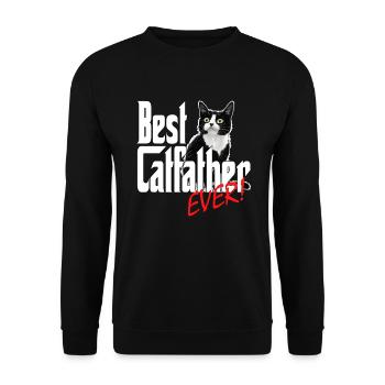 Chat Papa Meilleur Catfather Jamais Fou Chat Père Kitty - Sweat-shirt Unisexe - noir - Devant - Alina (178cm) & Michal (187cm)