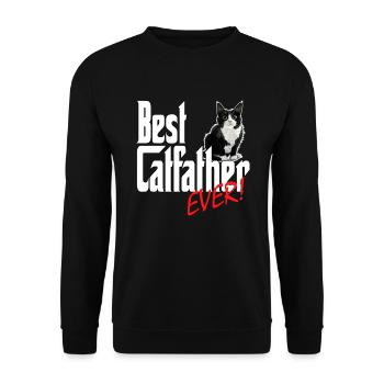 Chat Papa Meilleur Catfather Jamais Fou Chat Père Kitty - Sweat-shirt Unisexe - noir - Devant - Alina (178cm) & Michal (187cm)