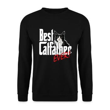 Chat Papa Meilleur Catfather Jamais Fou Chat Père Kitty - Sweat-shirt Unisexe - noir - Devant - Alina (178cm) & Michal (187cm)