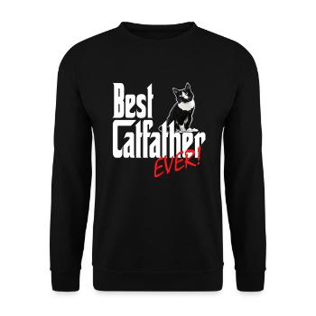 Chat Papa Meilleur Catfather Jamais Fou Chat Père Kitty - Sweat-shirt Unisexe - noir - Devant - Alina (178cm) & Michal (187cm)