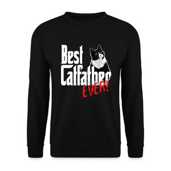 Chat Papa Meilleur Catfather Jamais Fou Chat Père Kitty - Sweat-shirt Unisexe - noir - Devant - Alina (178cm) & Michal (187cm)
