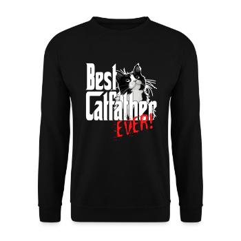Chat Papa Meilleur Catfather Jamais Fou Chat Père Kitty - Sweat-shirt Unisexe - noir - Devant - Alina (178cm) & Michal (187cm)