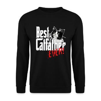 Chat Papa Meilleur Catfather Jamais Fou Chat Père Kitty - Sweat-shirt Unisexe - noir - Devant - Alina (178cm) & Michal (187cm)
