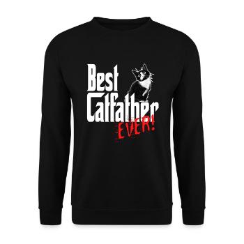 Chat Papa Meilleur Catfather Jamais Fou Chat Père Kitty - Sweat-shirt Unisexe - noir - Devant - Alina (178cm) & Michal (187cm)