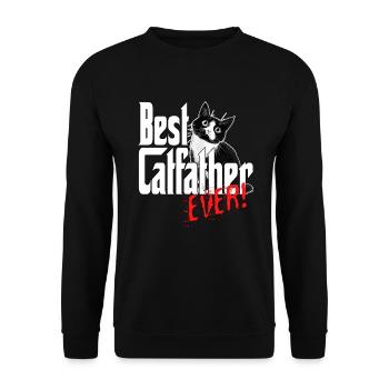 Chat Papa Meilleur Catfather Jamais Fou Chat Père Kitty - Sweat-shirt Unisexe - noir - Devant - Alina (178cm) & Michal (187cm)