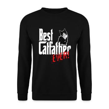 Chat Papa Meilleur Catfather Jamais Fou Chat Père Kitty - Sweat-shirt Unisexe - noir - Devant - Alina (178cm) & Michal (187cm)