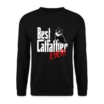 Chat Papa Meilleur Catfather Jamais Fou Chat Père Kitty - Sweat-shirt Unisexe - noir - Devant - Alina (178cm) & Michal (187cm)