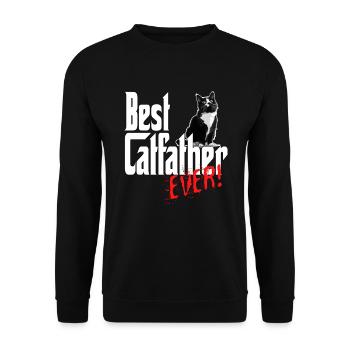 Chat Papa Meilleur Catfather Jamais Fou Chat Père Kitty - Sweat-shirt Unisexe - noir - Devant - Alina (178cm) & Michal (187cm)