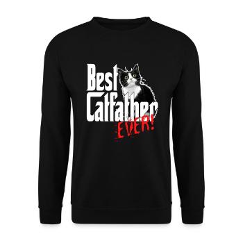 Chat Papa Meilleur Catfather Jamais Fou Chat Père Kitty - Sweat-shirt Unisexe - noir - Devant - Alina (178cm) & Michal (187cm)