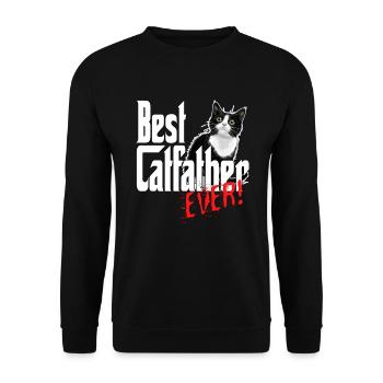 Chat Papa Meilleur Catfather Jamais Fou Chat Père Kitty - Sweat-shirt Unisexe - noir - Devant - Alina (178cm) & Michal (187cm)
