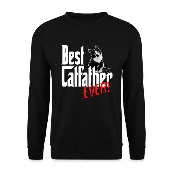 Chat Papa Meilleur Catfather Jamais Fou Chat Père Kitty - Sweat-shirt Unisexe - noir - Devant - Alina (178cm) & Michal (187cm)