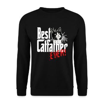 Chat Papa Meilleur Catfather Jamais Fou Chat Père Kitty - Sweat-shirt Unisexe - noir - Devant - Alina (178cm) & Michal (187cm)