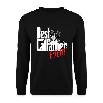 Chat Papa Meilleur Catfather Jamais Fou Chat Père Kitty - Sweat-shirt Unisexe - noir - Devant - Alina (178cm) & Michal (187cm)
