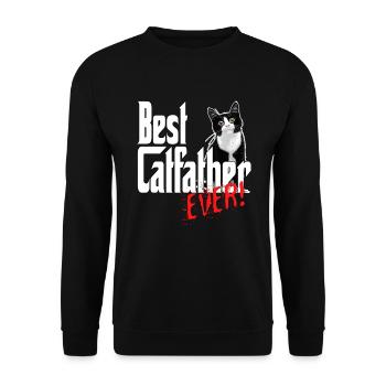 Chat Papa Meilleur Catfather Jamais Fou Chat Père Kitty - Sweat-shirt Unisexe - noir - Devant - Alina (178cm) & Michal (187cm)