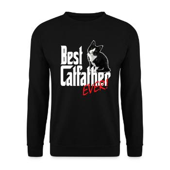 Chat Papa Meilleur Catfather Jamais Fou Chat Père Kitty - Sweat-shirt Unisexe - noir - Devant - Alina (178cm) & Michal (187cm)