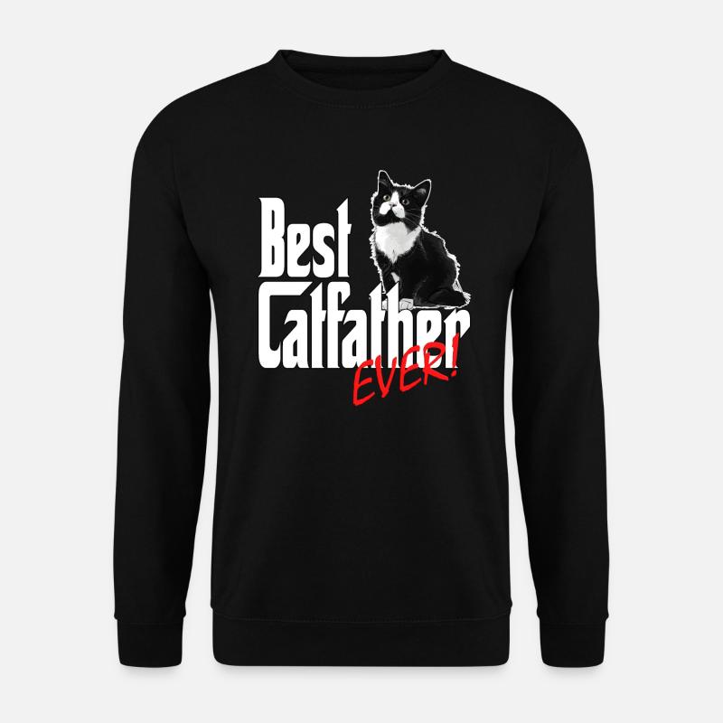 Cat Dad Best Catfather Ever Crazy Cat Father Kitty - Unisex Pullover - Schwarz