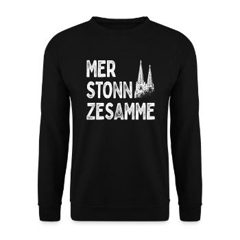 Cologne Mer Stonn Zesamme Dom Karneval Kölsch Kölner - Sweat-shirt Unisexe - noir - Devant - Alina (178cm) & Michal (187cm)