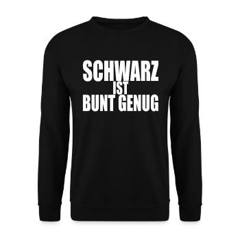 Schwarz Ist Bunt Genug Gothic Black Metal Emo - Unisex Pullover - Schwarz - Vorne - Alina (178cm) & Michal (187cm)
