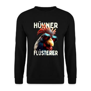 Poulets Whisperer Coq Poulet Daddy Farmer Poulet - Sweat-shirt Unisexe - noir - Devant - Alina (178cm) & Michal (187cm)