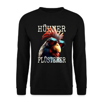 Poulets Whisperer Coq Poulet Daddy Farmer Poulet - Sweat-shirt Unisexe - noir - Devant - Alina (178cm) & Michal (187cm)