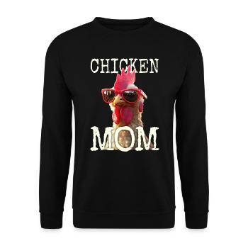 Chicken Mom Chicken Mom Farmer's Wife Mother's Day Chickens - Unisex Sweatshirt - black - Front - Alina (178cm) & Michal (187cm)