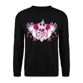 Skull / Skull Pink Glamour - Unisex Sweatshirt - black - Front - Alina (178cm) & Michal (187cm)