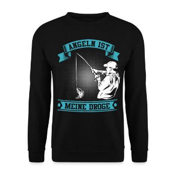 Angeln ist meine Droge - Unisex Pullover - Schwarz - Vorne - Alina (178cm) & Michal (187cm)