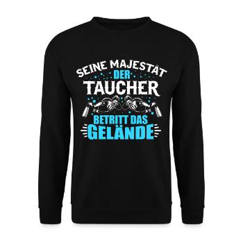 TAUCHER SHIRT / GESCHENK / HOBBY / TAUCHEN SPRUCH - Unisex Pullover - Schwarz - Vorne - Alina (178cm) & Michal (187cm)