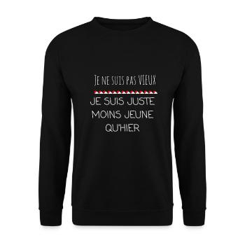 Je ne suis pas vieux - Sweat-shirt Unisexe - noir - Devant - Alina (178cm) & Michal (187cm)