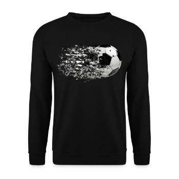 51 Fußball Ball fliegt Spritzer Splash Farbkleckse - Unisex Pullover - Schwarz - Vorne - Alina (178cm) & Michal (187cm)