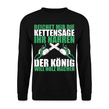 WOOD SAW CHAINSAW GIFT FOREST WOOD BROTHERS - Unisex Sweatshirt - black - Front - Alina (178cm) & Michal (187cm)