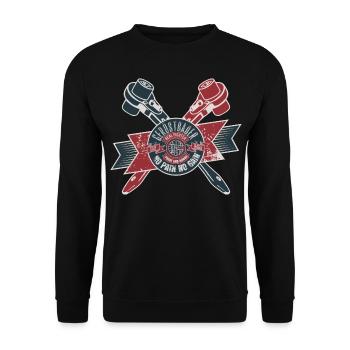 Gerüstbauer Shirt bedruckt in top Markenqualität - Unisex Pullover - Schwarz - Vorne - Alina (178cm) & Michal (187cm)