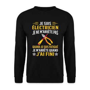 je suis électricien - Sweat-shirt Unisexe - noir - Devant - Alina (178cm) & Michal (187cm)