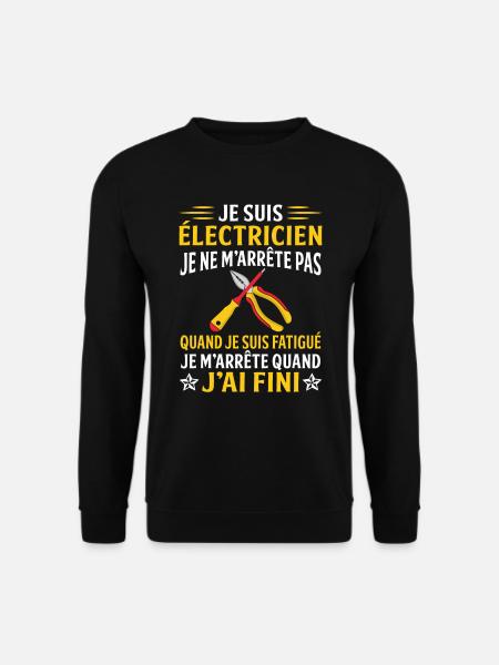 je suis électricien - Sweat-shirt Unisexe - noir