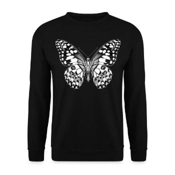 08 butterfly black white black and white - Unisex Sweatshirt - black - Front - Alina (178cm) & Michal (187cm)
