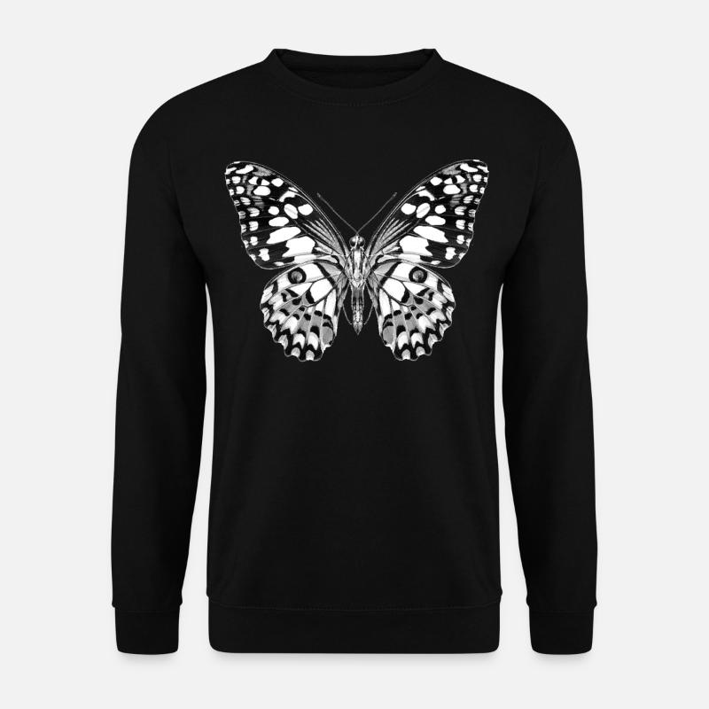 08 papillon noir blanc noir et blanc - Sweat-shirt Unisexe - noir