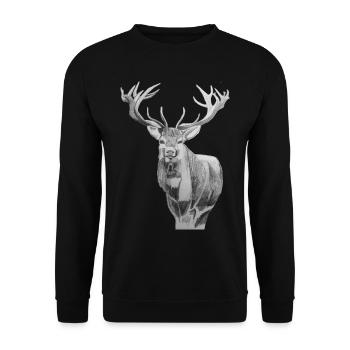 Chevreuils - Sweat-shirt Unisexe - noir - Devant - Alina (178cm) & Michal (187cm)
