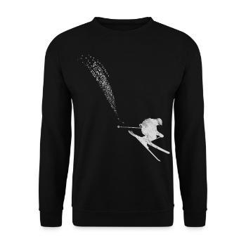 Ski sprüche im Freeski und österreich auf urlaub - Unisex Pullover - Schwarz - Vorne - Alina (178cm) & Michal (187cm)