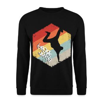 Breakdance Breakdancer Tänzer Tanz HipHop Geschenk - Unisex Pullover - Schwarz - Vorne - Alina (178cm) & Michal (187cm)