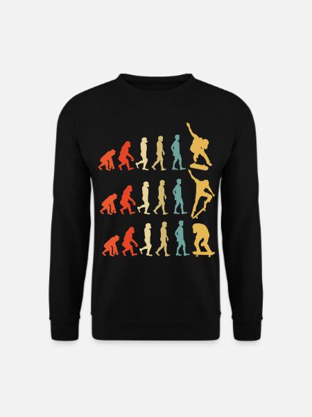 Skateboard Evolution Geschenk - Unisex Pullover - Schwarz