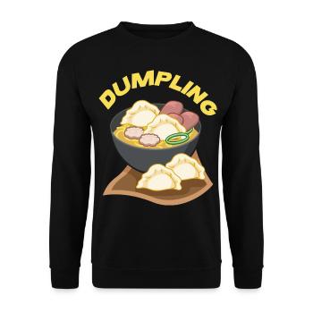 Dumpling Suppe - Unisex Pullover - Schwarz - Vorne - Alina (178cm) & Michal (187cm)
