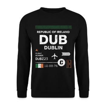 Étiquette d’aéroport de Dublin - Sweat-shirt Unisexe - noir - Devant - Alina (178cm) & Michal (187cm)