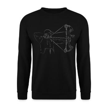 Bogenschütze Compound Bogen T-Shirt - Unisex Pullover - Schwarz - Vorne - Alina (178cm) & Michal (187cm)